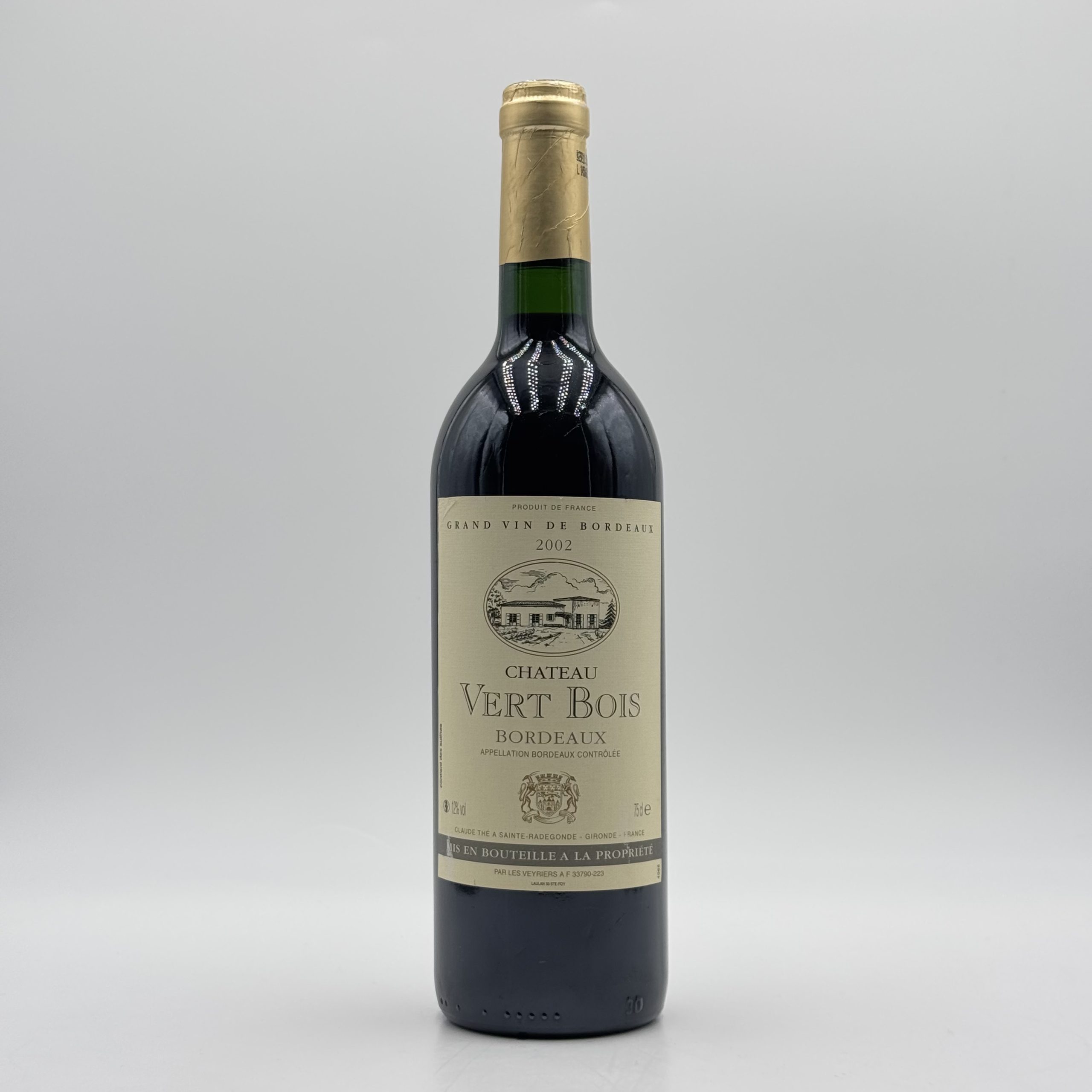 Chateau "VERT BOIS" Bordeaux Rouge 2002